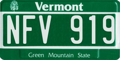 VT license plate NFV919