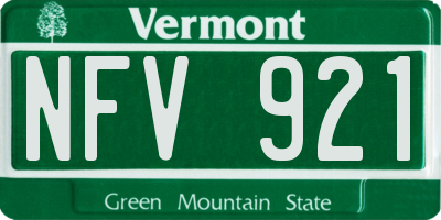 VT license plate NFV921