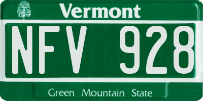 VT license plate NFV928