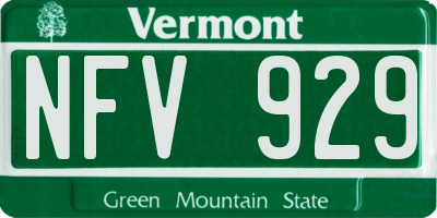 VT license plate NFV929