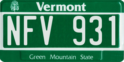 VT license plate NFV931