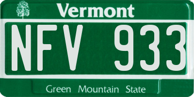 VT license plate NFV933