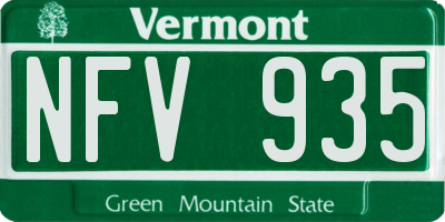 VT license plate NFV935