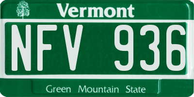 VT license plate NFV936
