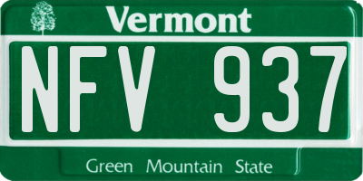 VT license plate NFV937