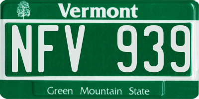 VT license plate NFV939