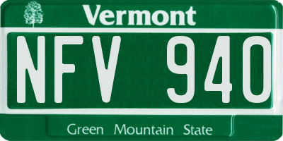 VT license plate NFV940