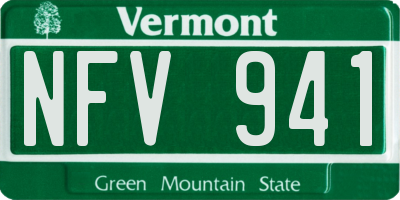 VT license plate NFV941