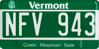 VT license plate NFV943