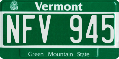 VT license plate NFV945