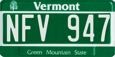 VT license plate NFV947