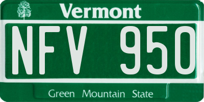 VT license plate NFV950