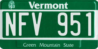 VT license plate NFV951