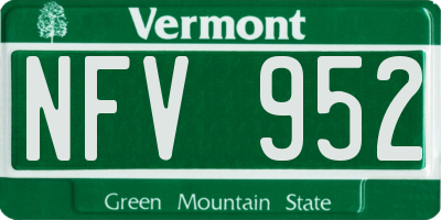 VT license plate NFV952