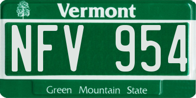 VT license plate NFV954