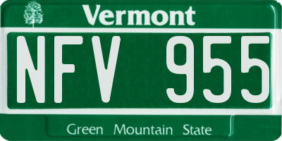 VT license plate NFV955