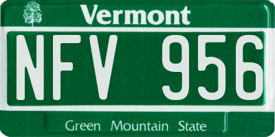 VT license plate NFV956