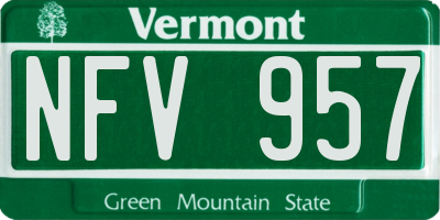 VT license plate NFV957