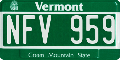 VT license plate NFV959