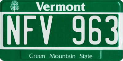 VT license plate NFV963