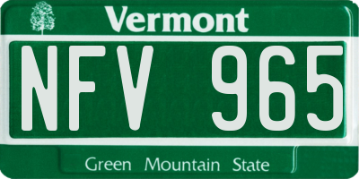 VT license plate NFV965