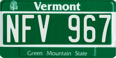 VT license plate NFV967