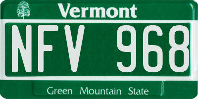 VT license plate NFV968