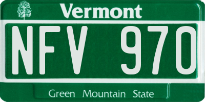 VT license plate NFV970
