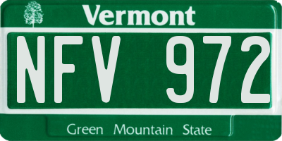 VT license plate NFV972