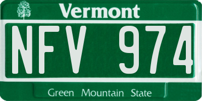 VT license plate NFV974