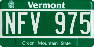 VT license plate NFV975