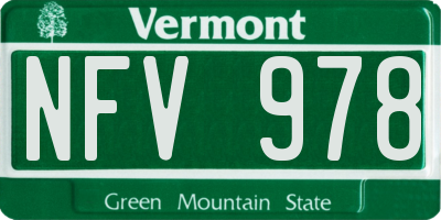 VT license plate NFV978