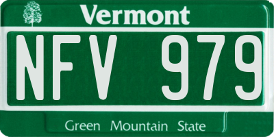 VT license plate NFV979