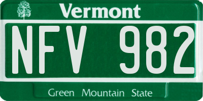 VT license plate NFV982