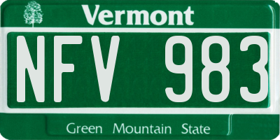 VT license plate NFV983