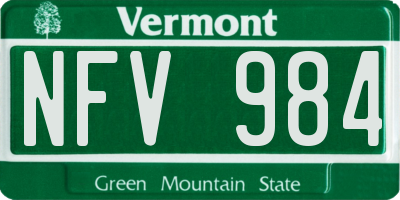 VT license plate NFV984