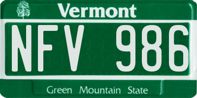 VT license plate NFV986