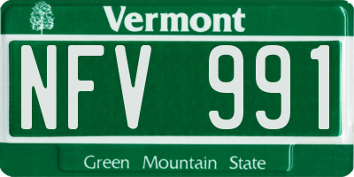 VT license plate NFV991