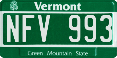 VT license plate NFV993