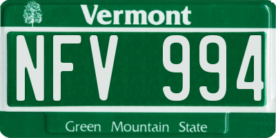 VT license plate NFV994