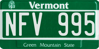 VT license plate NFV995