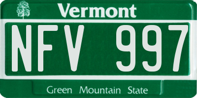 VT license plate NFV997