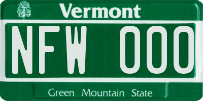 VT license plate NFW000