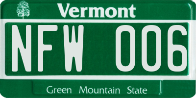 VT license plate NFW006