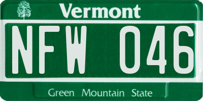 VT license plate NFW046