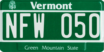 VT license plate NFW050