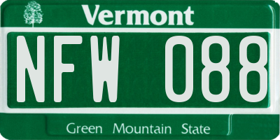 VT license plate NFW088
