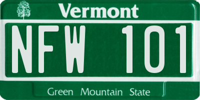 VT license plate NFW101
