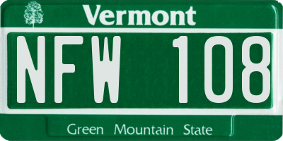 VT license plate NFW108