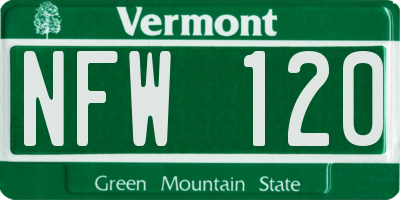 VT license plate NFW120